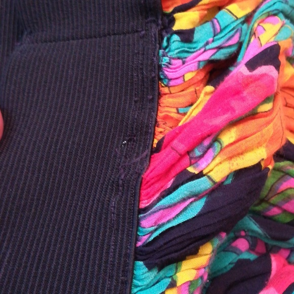 Vintage 80s Floral Skirt with elastic Waistband Size M - Picture 5 of 6